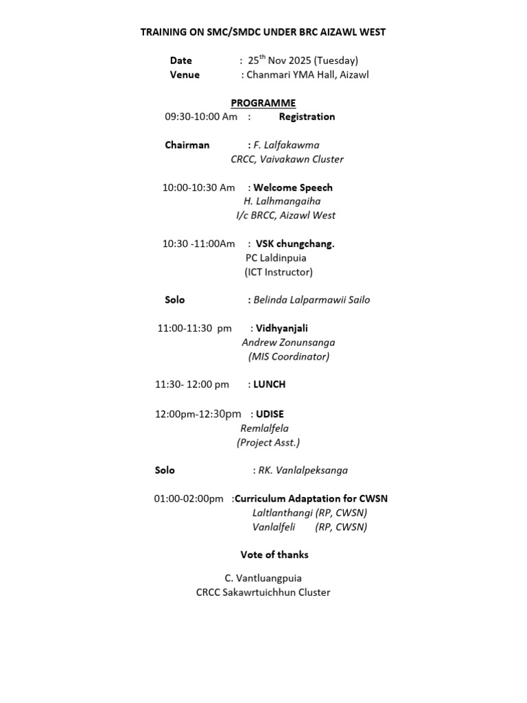 SMC SMDC Training Prog | PDF