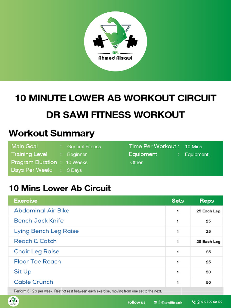 10 Minute Lower Ab Workout (1) | PDF