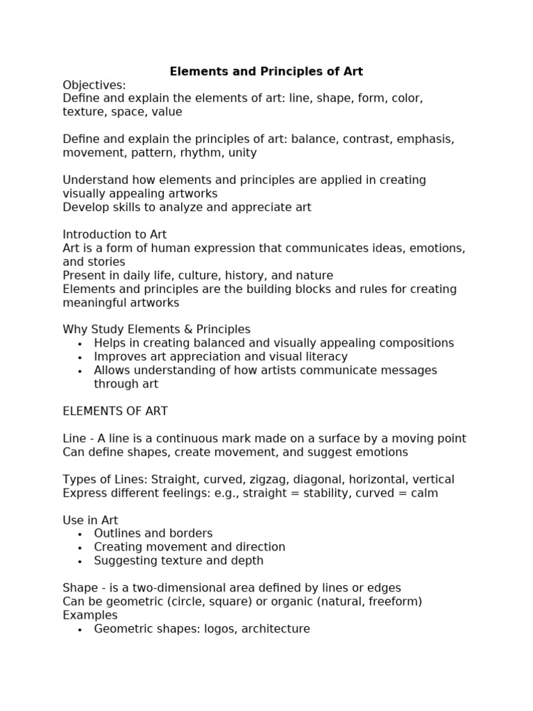 GROUP 4 Elements and Principles of Art | PDF | Composition (Visual Arts ...