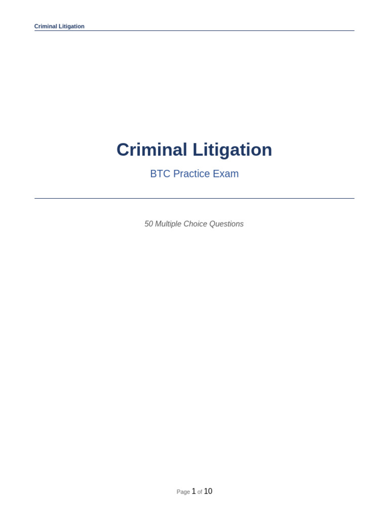 Criminal Litigation Practice Exam | PDF | Acquittal | Plea