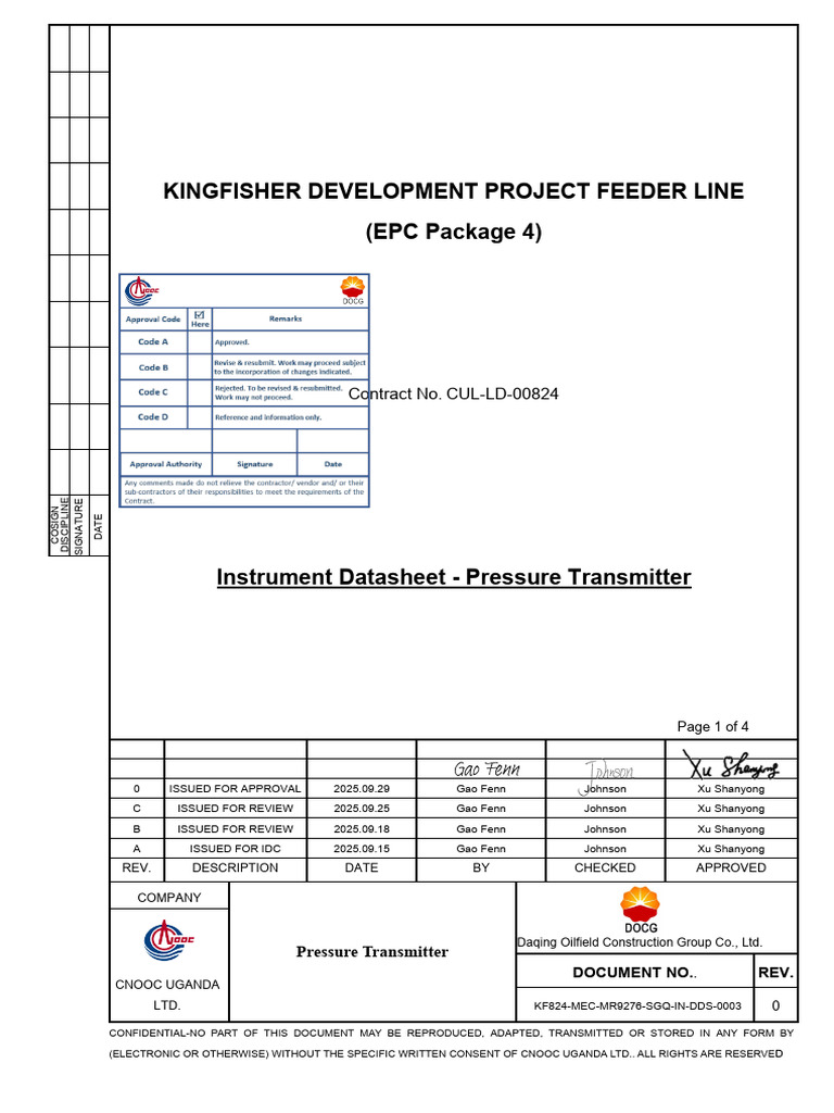 KF824-MEC-MR9276-SGQ-IN-DDS-0003 Instrument Datasheet - Pressure ...