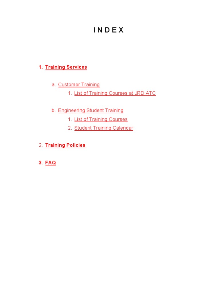 Index: 1. Training Services | PDF