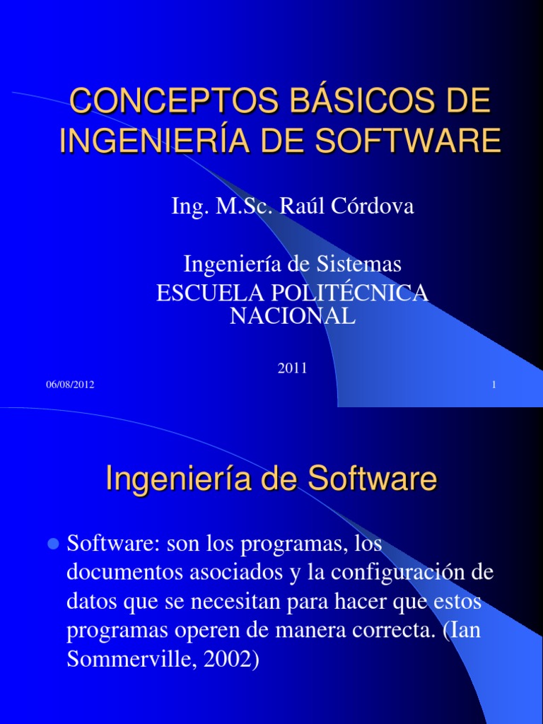 Conceptos Básicos De Ingeniería Software Ingeniería de
