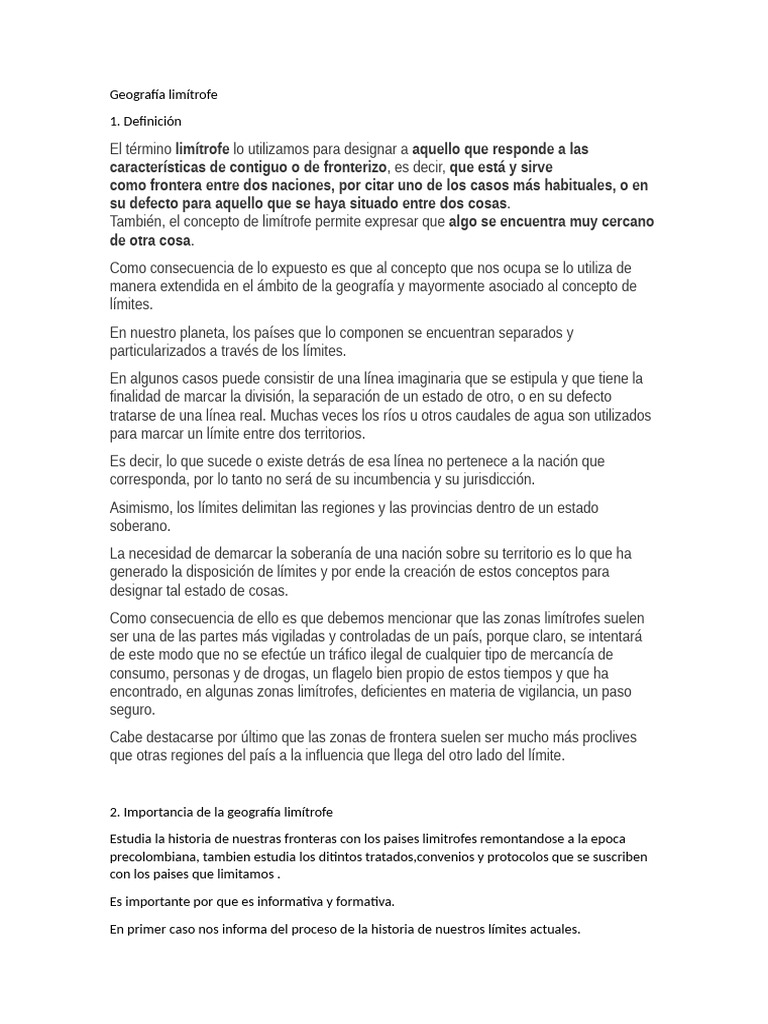 investigación sobre la geografía limítrofe | PDF | Latitud | Nación