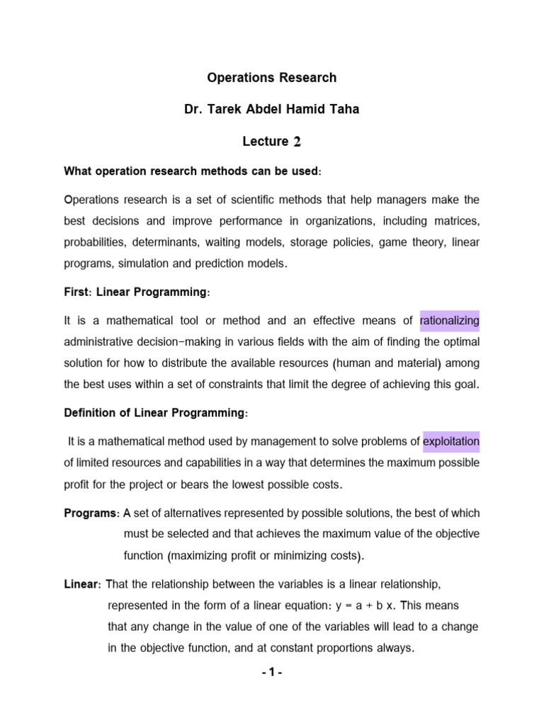 Operations Research 2 | PDF