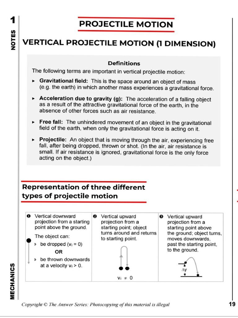 Vertical Projectile Notes | PDF