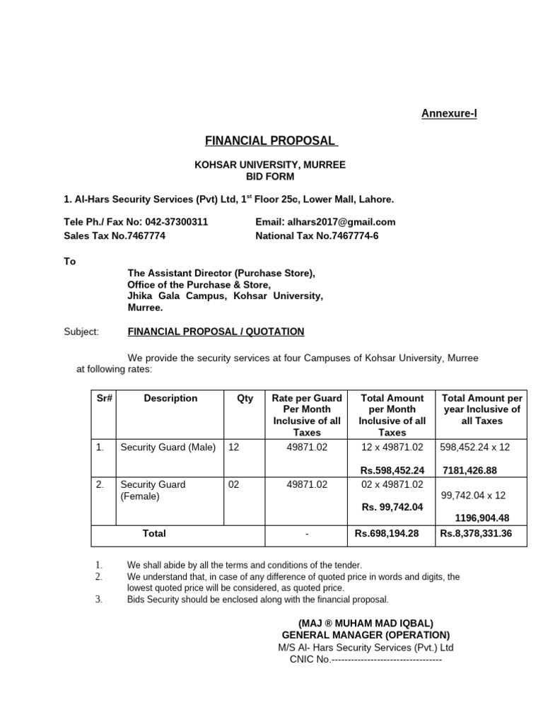 Quotation Financial Proposal | PDF | Chess Openings | Chess