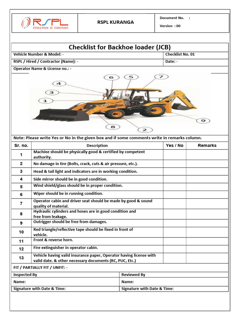 Equipment Checklist | PDF