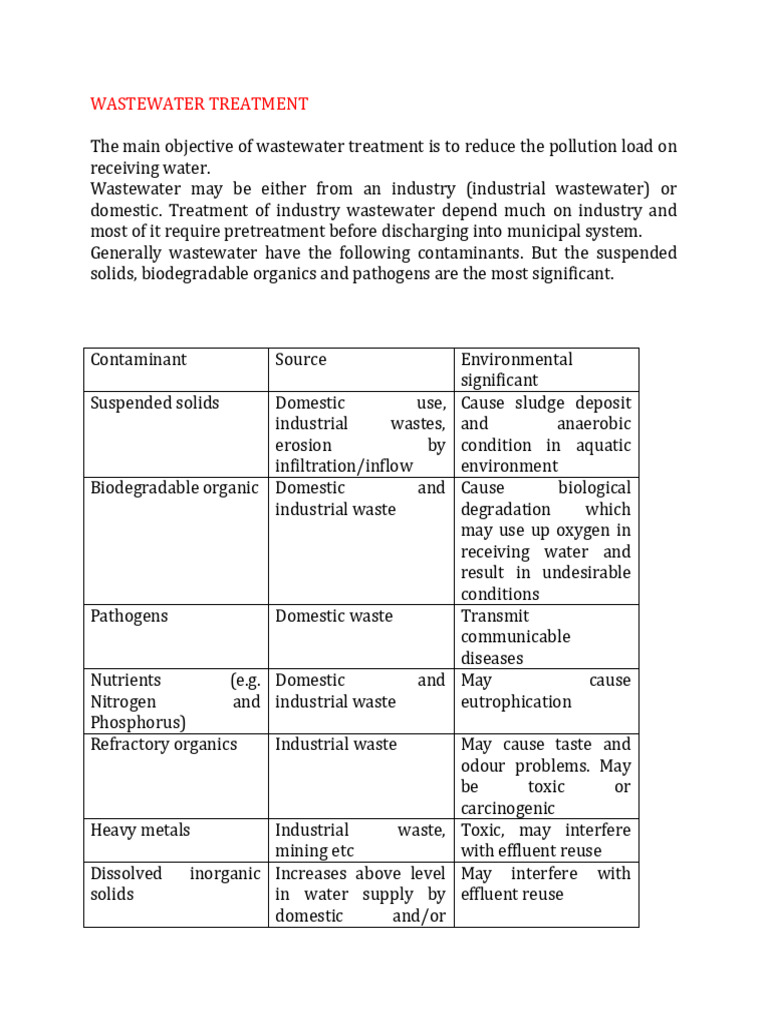 3. WASTEWATER TREATMENT 1A | PDF | Sewage Treatment | Pollution