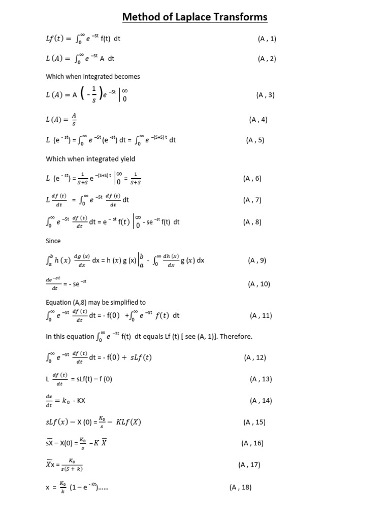 Method of Laplace Transforms 1 | PDF