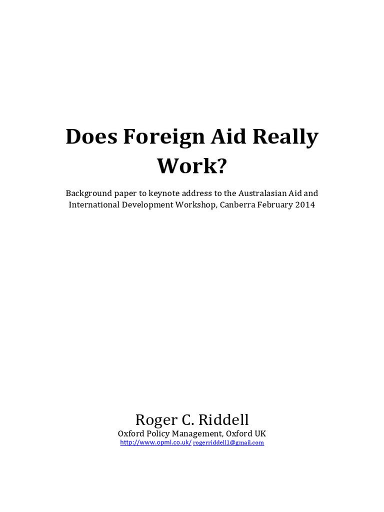 Roger Riddell Background Paper | PDF | Non Governmental Organization