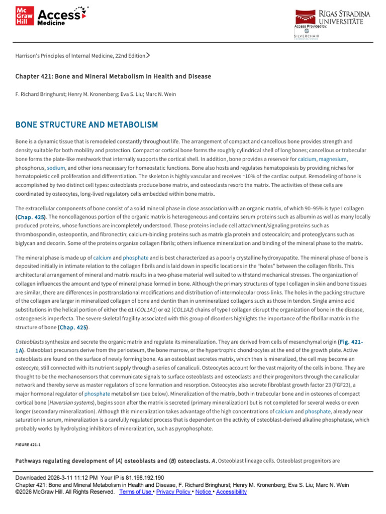 Chapter 421_ Bone and Mineral Metabolism in Health and Disease | PDF