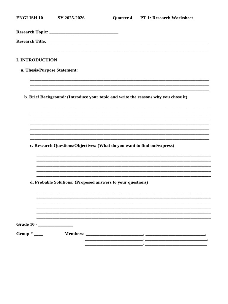 q4 Pt 1 Research Worksheet | PDF