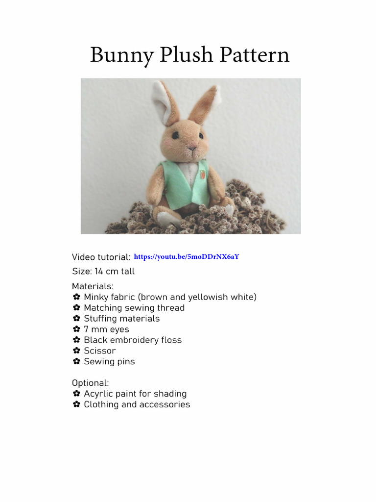 Bunny Pattern Plush Toy | PDF