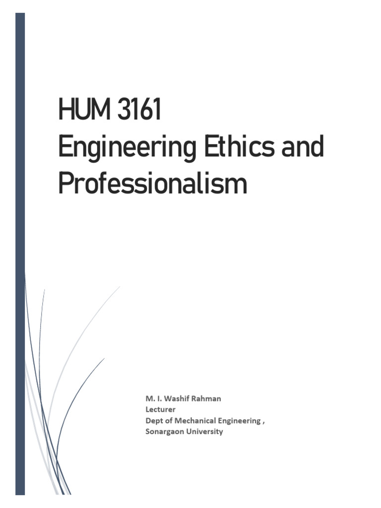 HUM 3161 Engineering Ethics and Professionalism Class Note (3) | PDF ...