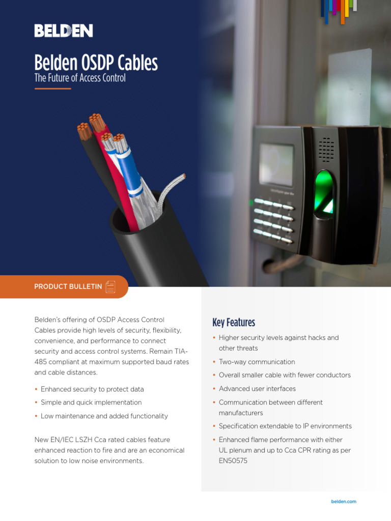 Belden Osdp Cables Product Bulletin 102524 r8 | PDF | Electrical ...