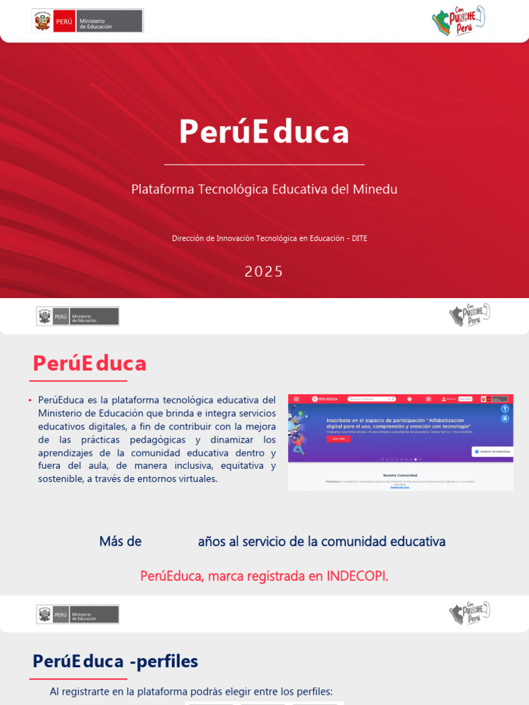 Presentación plataforma PerúEduca 2025 | PDF