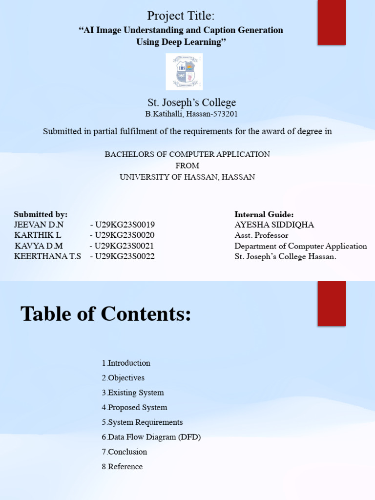 St. Joseph's College: "AI Image Understanding and Caption Generation ...