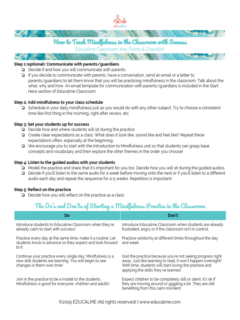Five Steps to Starting a Mindfulness Practice in the Classroom With ...