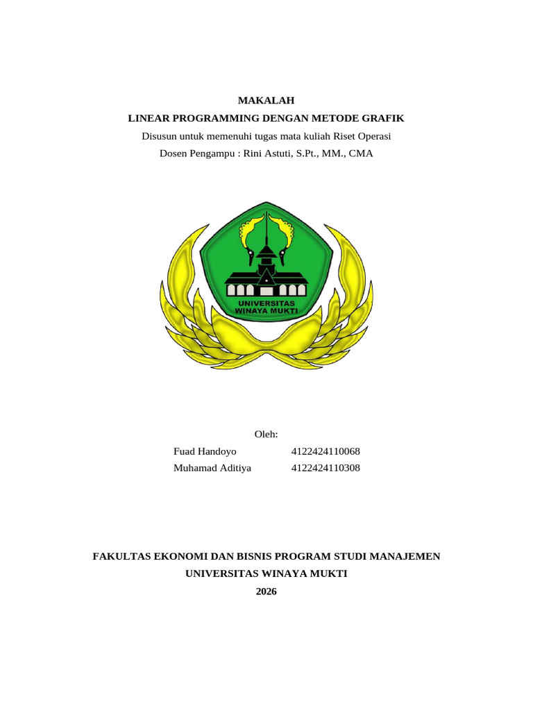 Makalah Linear Programming Metode Simpleks | PDF