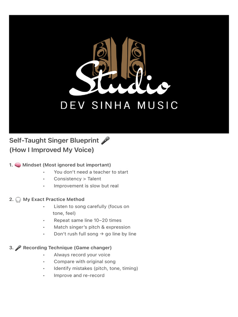 Self-Taught Singer Blueprint ? | PDF