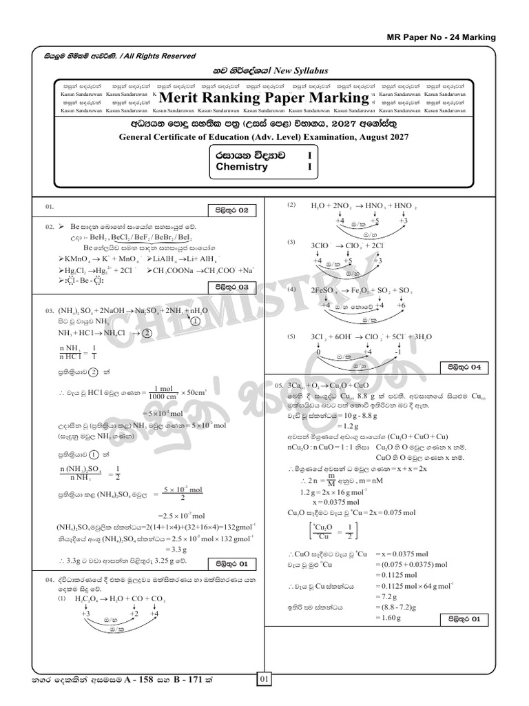 2027 Merit Ranking Paper - 24 - Marking | PDF