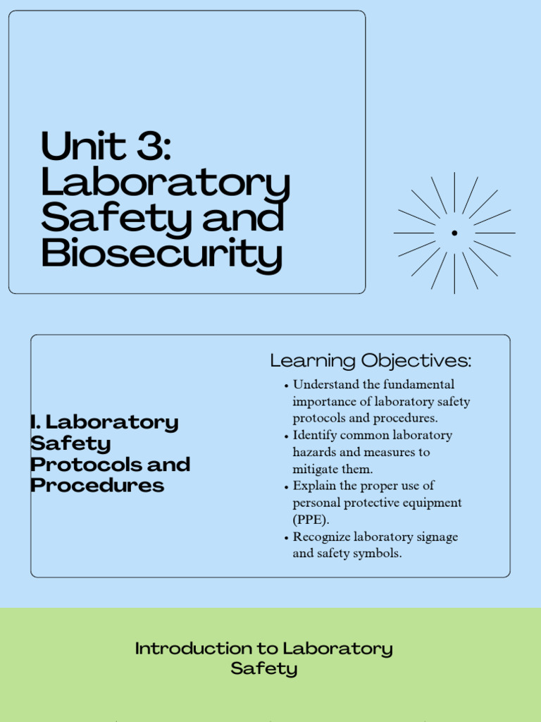 Unit+3+Laboratory+Safety+and+Biosecurity+ +Presentation | PDF ...