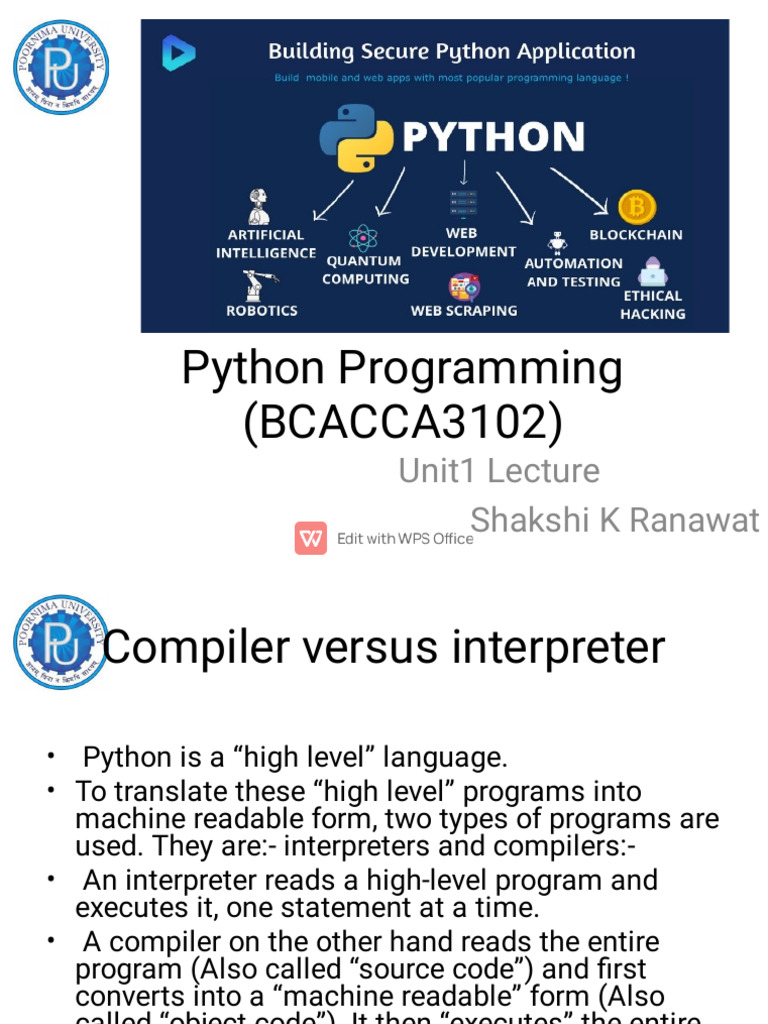 Unit1Puthon Programming | PDF | Boolean Data Type | Python (Programming ...