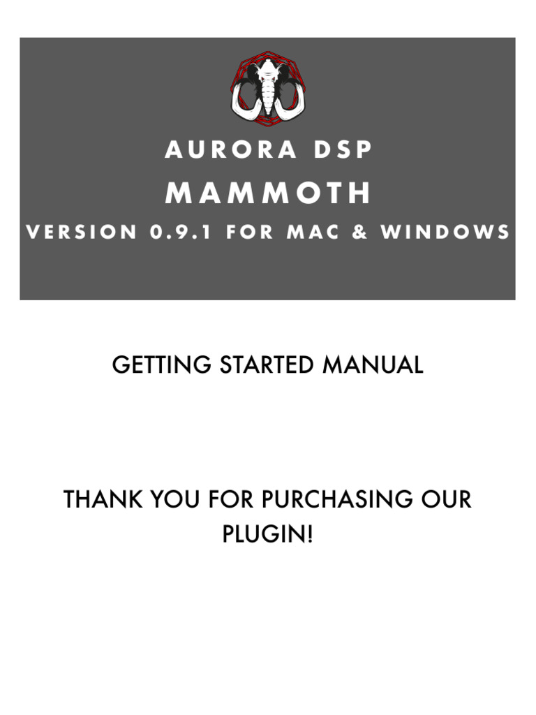 Aurora DSP Mammoth ManualAurora DSP Mammoth Manual | PDF | Audio ...