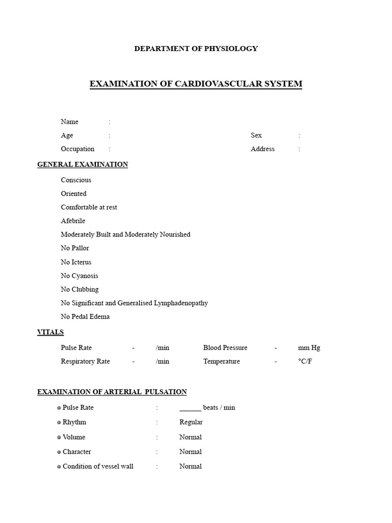 Cardiovascular System | PDF | Pulse | Vein