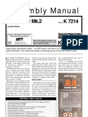 K-7214 ESR meter kit page
