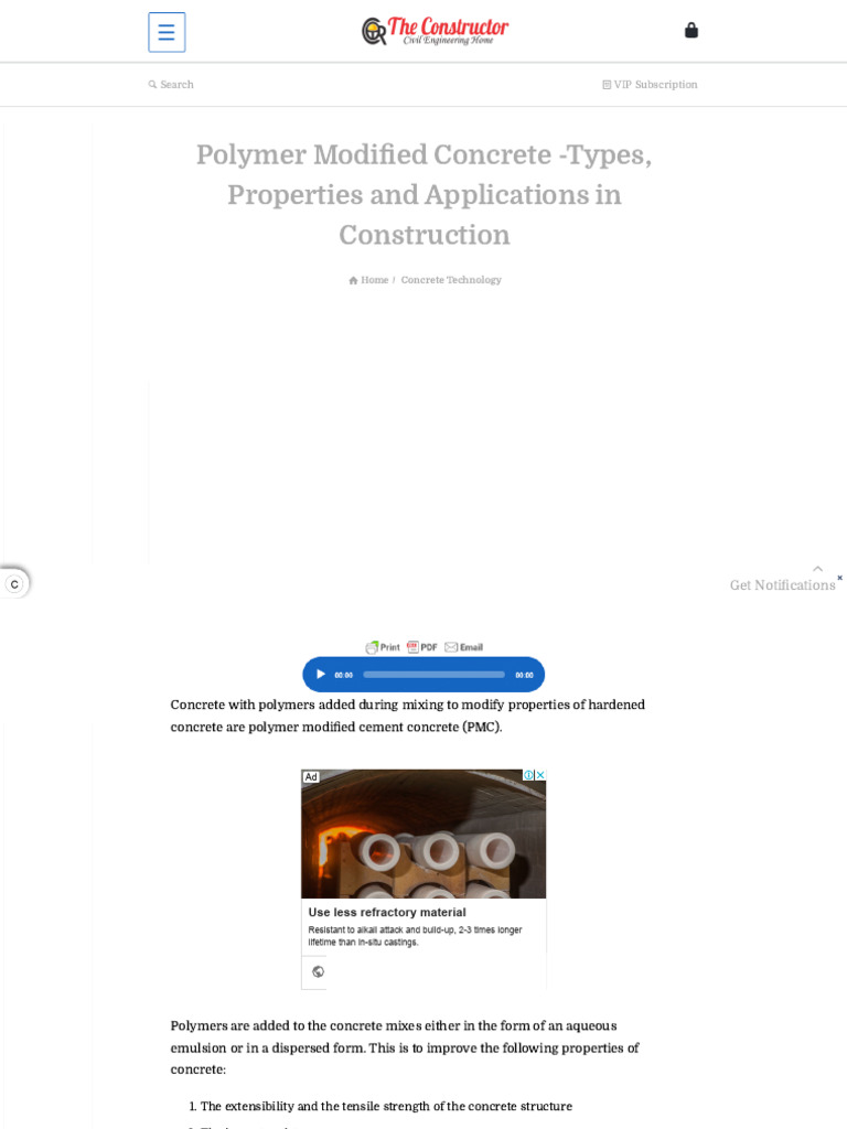 Polymer Modified Concrete -Types, Properties and Applications | PDF ...