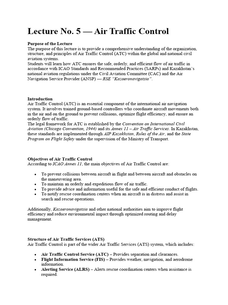 Lecture 5 | PDF | Air Traffic Control | Instrument Flight Rules