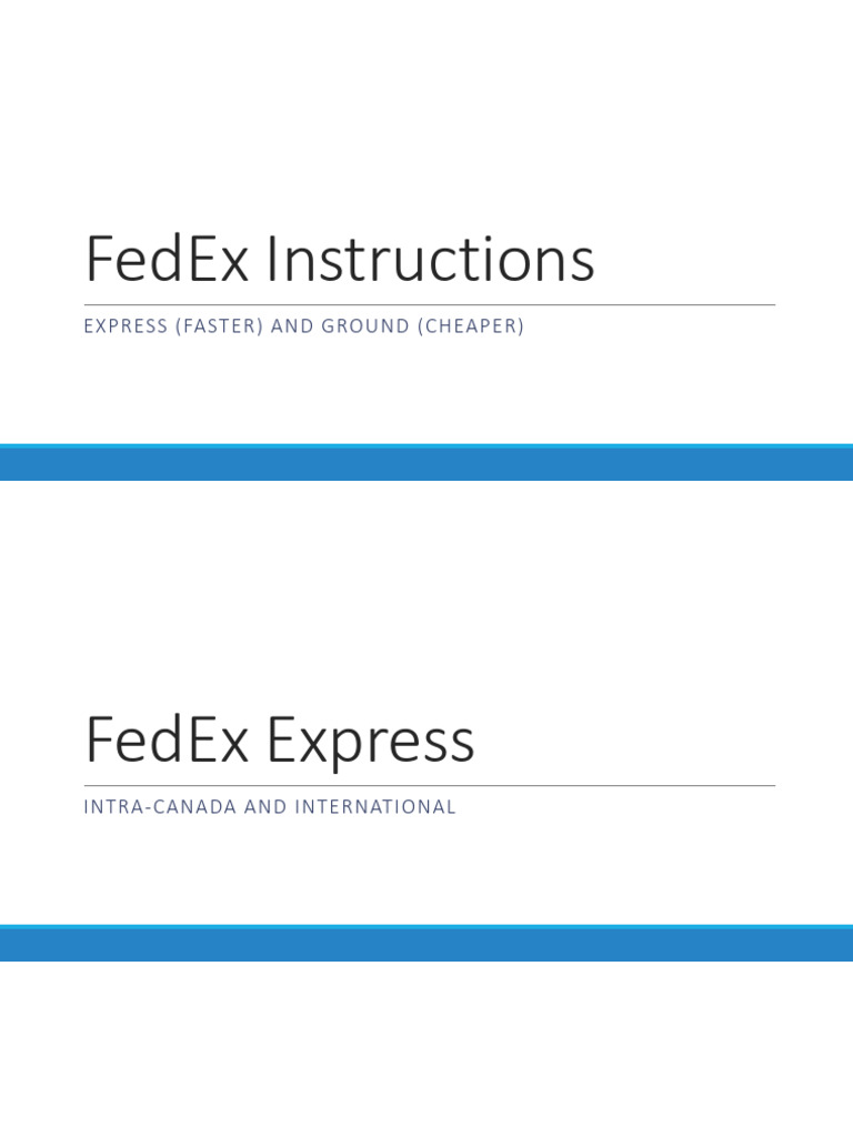 Fedex Instructions | PDF | Receipt | Fed Ex