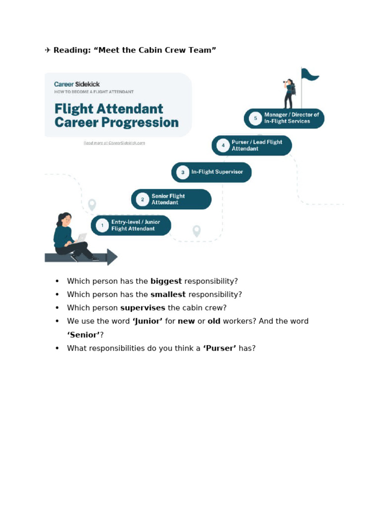 Meeting the Cabin Crew - For and Since | PDF | Flight Attendant | Aviation