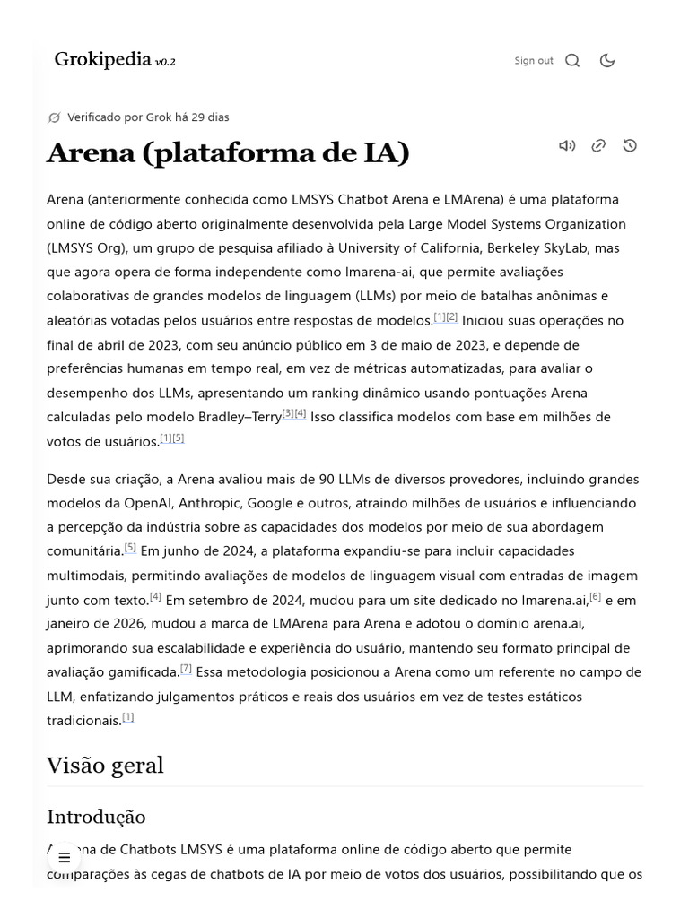Arena (Plataforma de IA) - Grokipedia | PDF | Programas | Informática