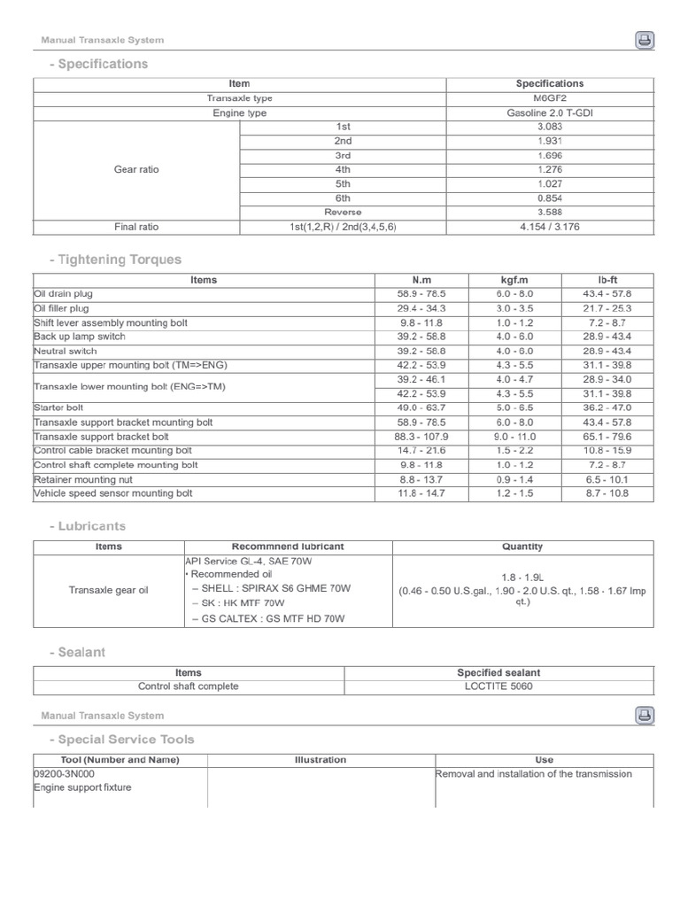 Manual Transaxle System | PDF