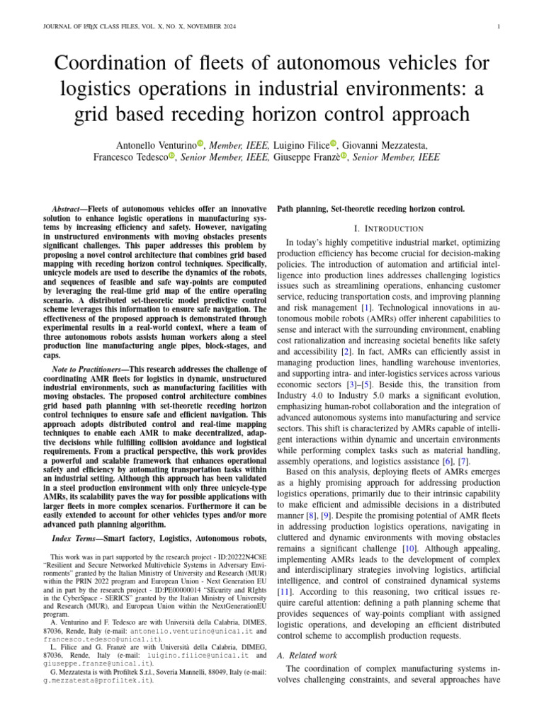 Coordination of Fleets of Autonomous Vehicles for Logistics Operations ...