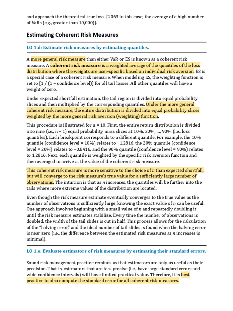 Evaluating Risk Measures by Estimating Standard Errors | PDF | Standard ...