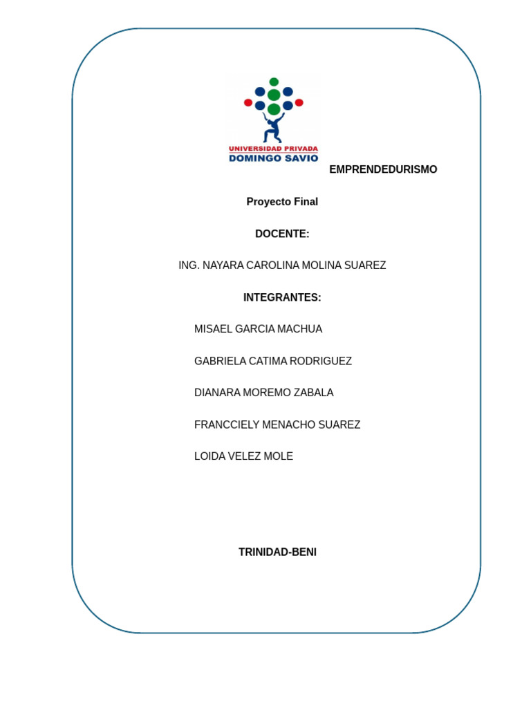 Proyecto Final de Emprendedurismo | PDF | Contabilidad | Iniciativa ...