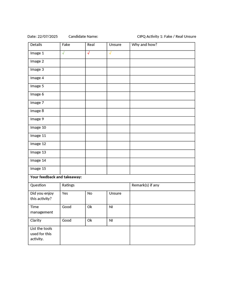 Fake or Real - Activity Sheet to Be Submitted | PDF