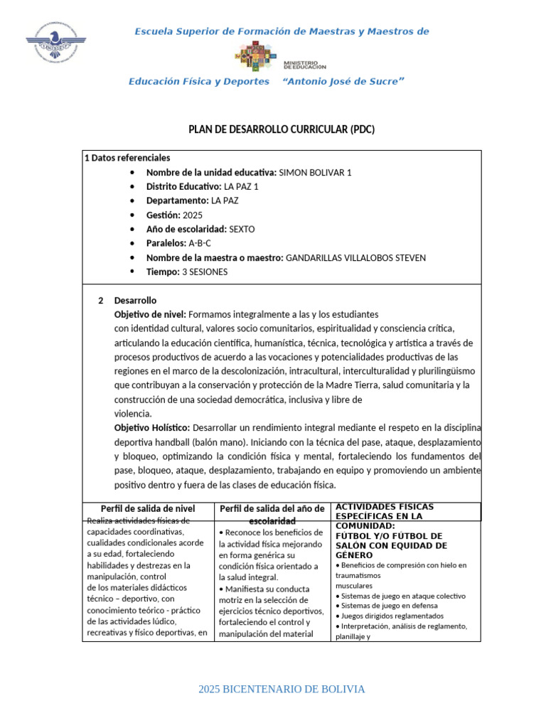 Pdc Modelo 3 2025 | PDF | Plan de estudios