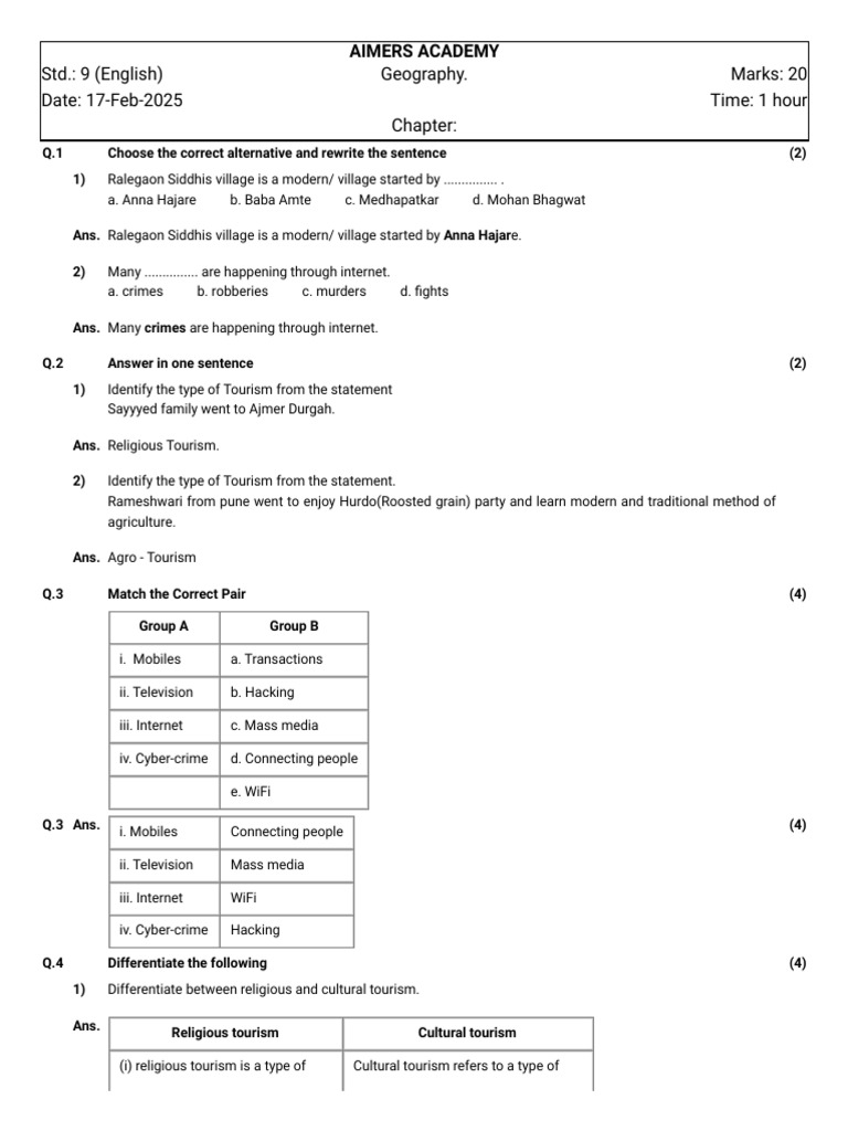 Question Answer Paper (4) | PDF