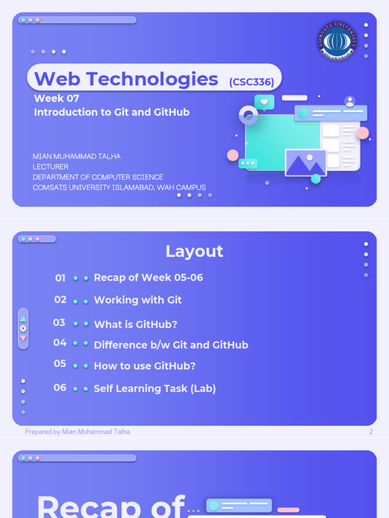 Web Technologies Week 07 (GitHub) | PDF | Version Control | Software ...