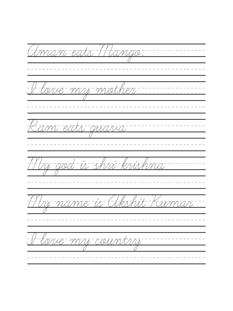 Cursive Worksheet (1) | PDF