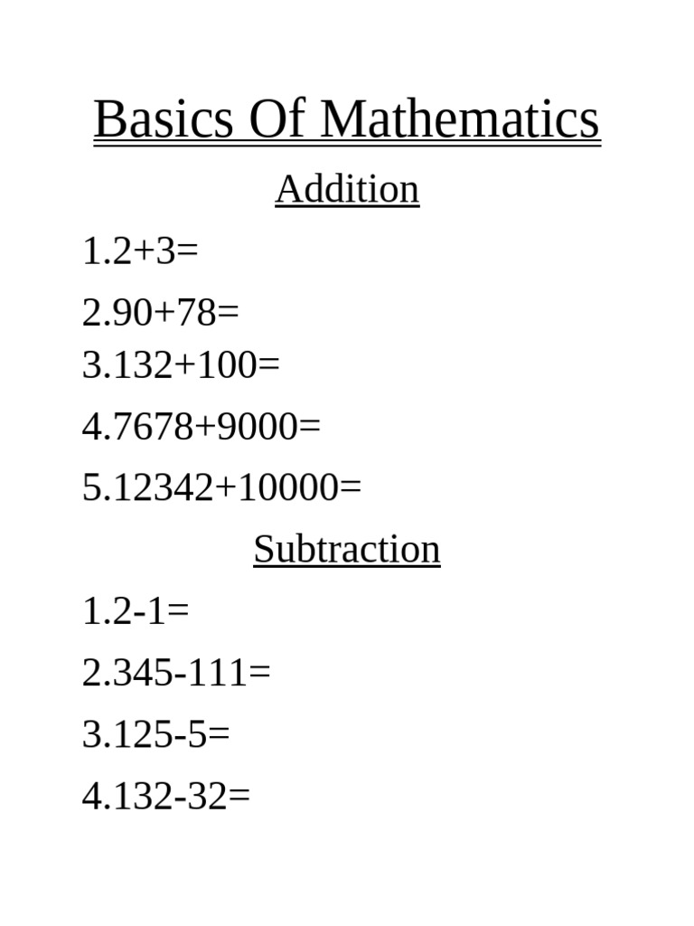 Basics of Mathematics | PDF
