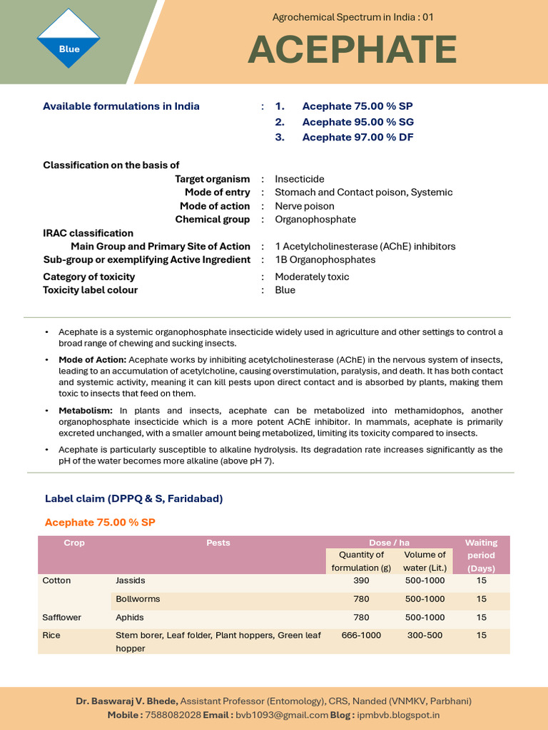 Acephate | PDF | Insecticide
