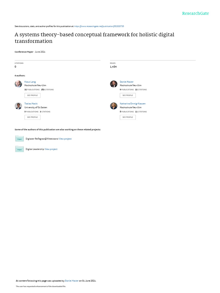 A systems theory-based conceptual framework for holistic digital ...