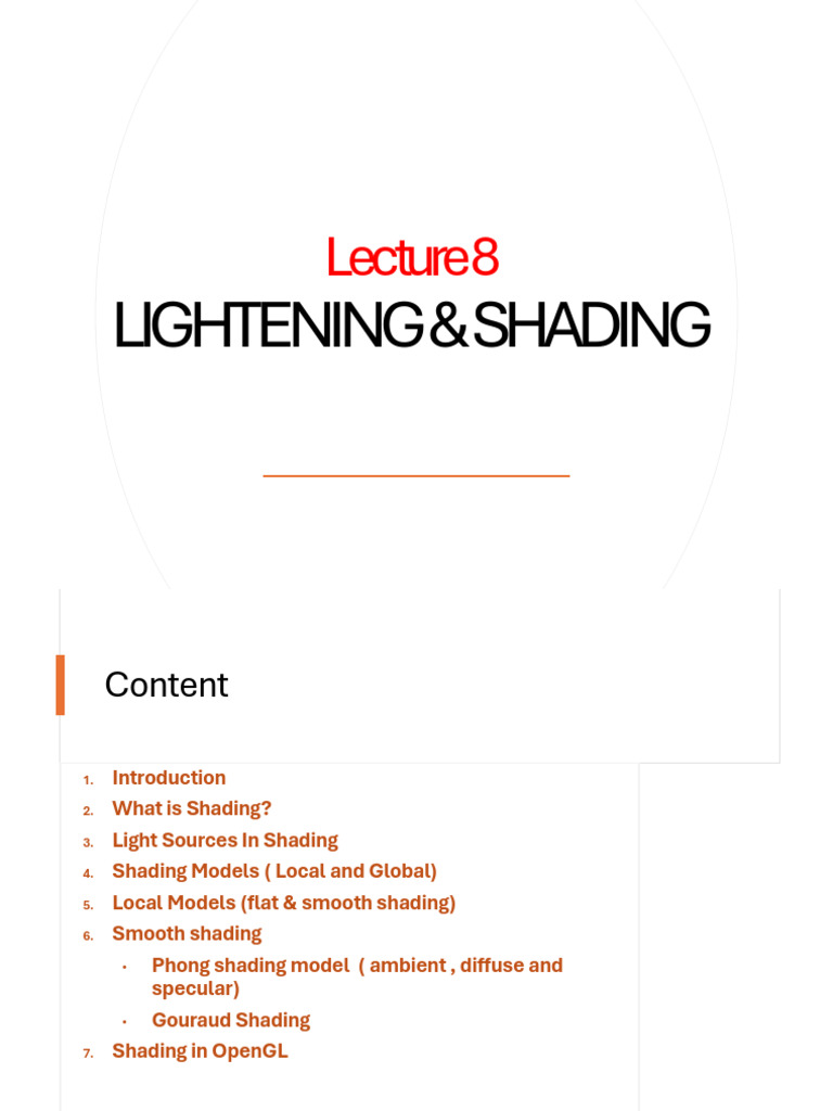 Lecture 8 - Lighteiing and Shading Updated | PDF | 3 D Computer ...