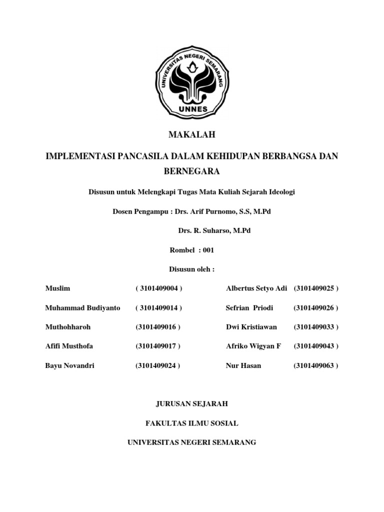 Makalah Implementasi Pancasila